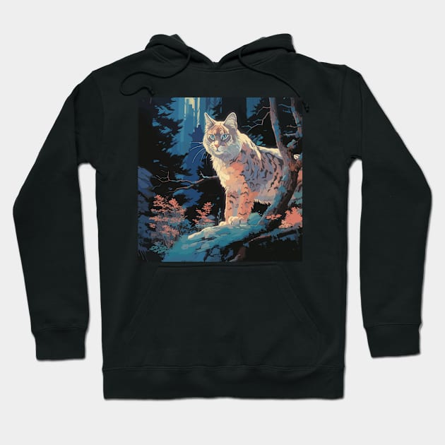 Lynx in the Wild Hoodie by Ray Crimson